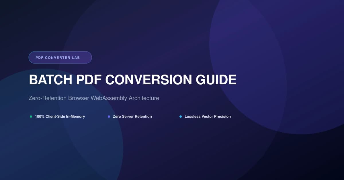 Batch PDF Conversion Guide