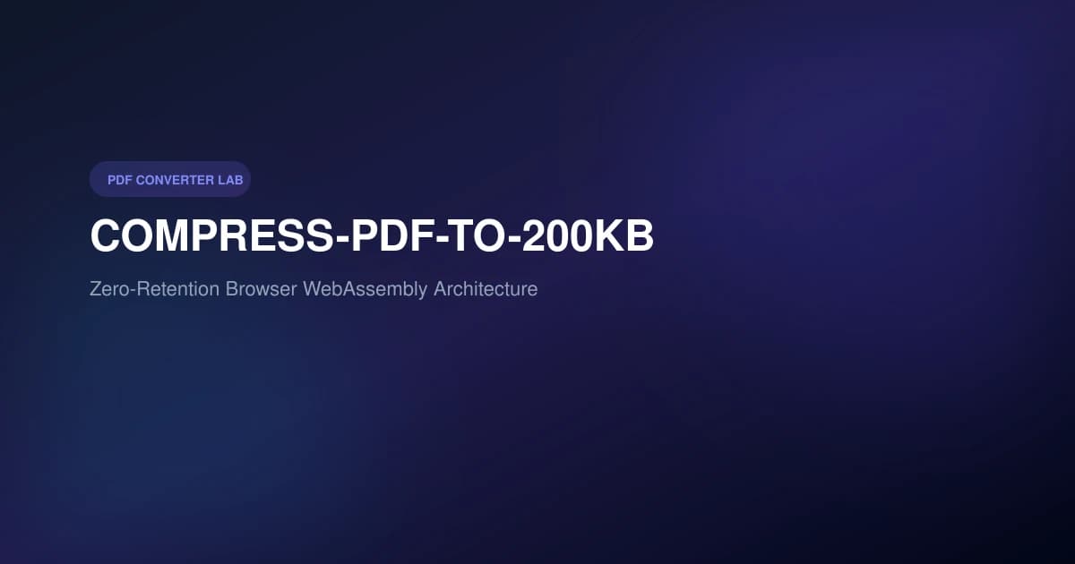 How to Compress PDF to 200 KB Technical Guide